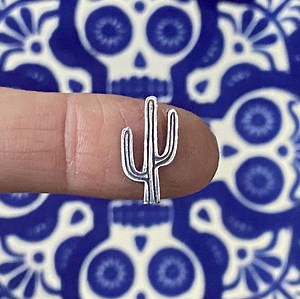 Sterling Textured Saguaro Casting, Solderable Accent for Jewelry Making, Silver Cactus Charm, Silversmithing Supplies - Etsy