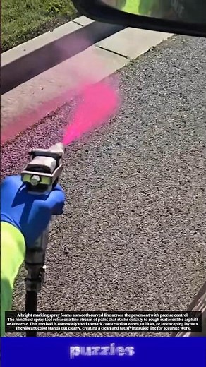 Wow, Satisfying Line Marking Spray! Perfect Curved Line on Pavement