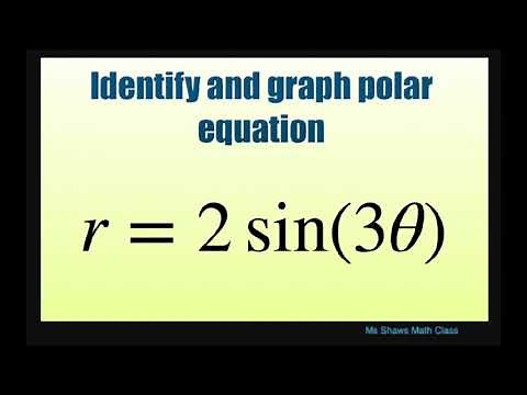 Identify and graph polar equation r = 2 sin (3 theta). Rose with three petals. Test for Symmetry