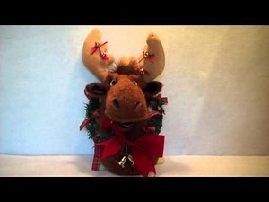Christmas Mounted Moose Trophy singing Plush toy By WMG