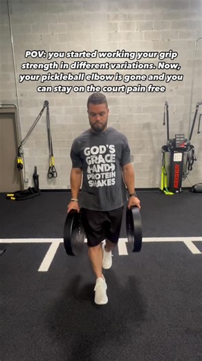 Corey Bickert on Instagram: "Pickleball elbow isn’t just an “elbow problem.” It’s often a grip strength + load management issue. If all you ever train is max squeezing, you’re missing the full picture. Training different grip strength variations helps: • Reduce stress on the elbow • Improve force distribution through the forearm • Increase tendon capacity • Keep you playing pain-free longer Strong foundations protect longevity on the court. 📖 “The prudent see danger and take refuge, but the sim