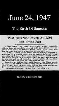 #OnThisDay June 24, 1947: The Birth Of Saucers