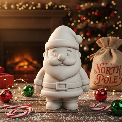 Fichier STL du père Noël mignon | Figurine de Noël imprimable en 3D | Décoration de père Noël de style chibi pour présentation ou cadeau des Fêtes | Téléchargement numérique - Etsy France