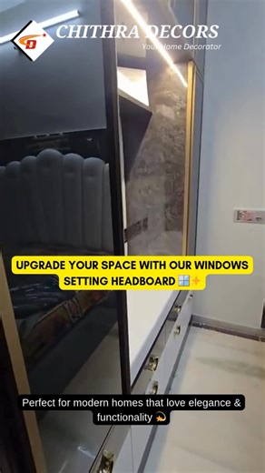 Chithra Decors💫 on Instagram: "Upgrade your space with our Windows Setting Headboard 🪟✨ Where design meets comfort, and your room gets a premium makeover instantly! Perfect for modern homes that love elegance & functionality 💫 #HeadboardDesign #WindowSetting #HomeDecorIndia #LuxuryInteriors #bedroominspo"