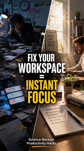 Boost Focus Instantly: 6 Science-Backed Desk Hacks for Productivity & Deep Work Setup Tips 2026!