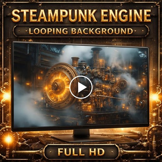 Steampunk Engine Loop Animation | Industrial Video Background (full HD) - Etsy