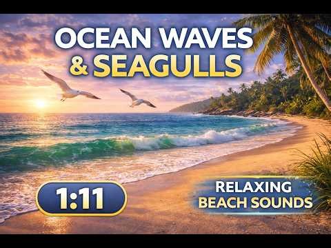 Ocean Waves & Seagulls Sounds | Relaxing Beach Ambience for Sleep, Stress Relief & Focus