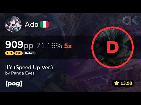 [14⭐] Relax | Ado | Panda Eyes - ILY (Speed Up Ver.) [pog] +HDDTRX 71.16% 909pp 5❌