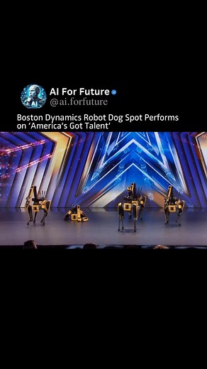AI | Artificial Intelligence on Instagram: "Boston Dynamics' robot dog Spot just hit the America’s Got Talent stage—and crushed it dancing to Queen’s “Don’t Stop Me Now”! One even fell mid-routine but popped back up like nothing happened. Resilient and stylish? This is next-level robotics. 🐶🤖✨ Follow @ai.forfuture for the latest AI updates like this! #ai #chatgpt #aitools #openai #aitips #machinelearning #futuretech #robotics #americasgottalent"
