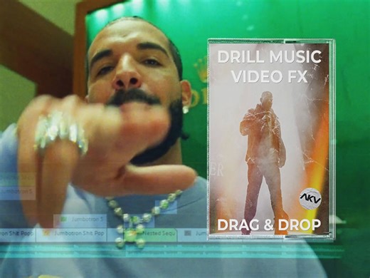 AKV Studios 嘻哈说唱风格闪光打孔闪烁摇晃缩放音乐MV转场预设包 Drill Music Video FX Presets（9064）