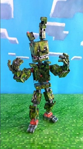 Springtrap Papercraft Figure 😱 #fnaf #minecraft #papercraft #shorts