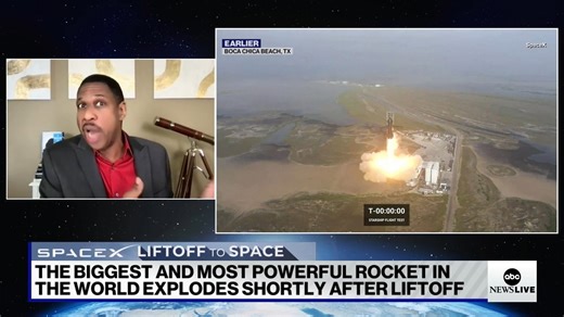 3.6K views · 105 reactions | The highly-anticipated SpaceX rocket launch exploded shortly after liftoff. Astrophysicist Hakeem Oluseyi explains: "Failure is apart of the game...and then get the data from that failure and use it to get it right in the future." | ABC News Live | Facebook