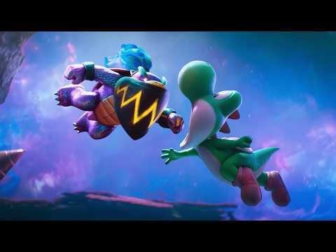 Yoshi swallows Bowser Jr.
