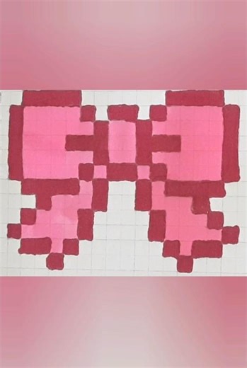 Cute Bow Pixel Art 🎀 Easy Graph Sheet Drawing in Seconds | Craft And Paper