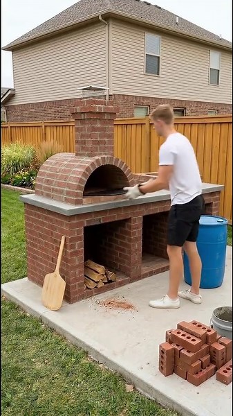 DIY Plastic Drum Hack to Build a Luxury Brick Pizza Oven