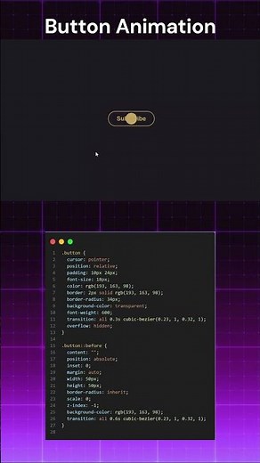🔥 Amazing Button Animation with CSS #coding #programming #shorts