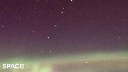 SpaceX Starlink satellite 'train' seen from International Space Station