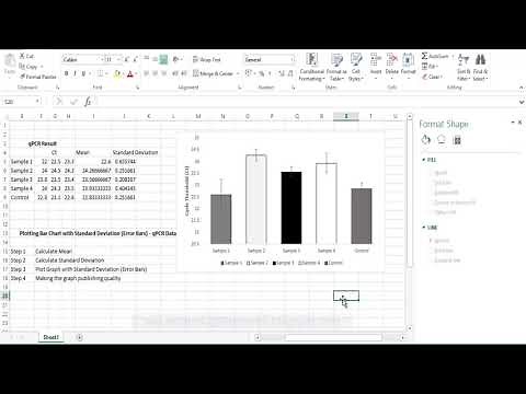 Plotting qPCR data graph with Standard Deviation (Error Bars) - Publishing Quality Chart in Excel