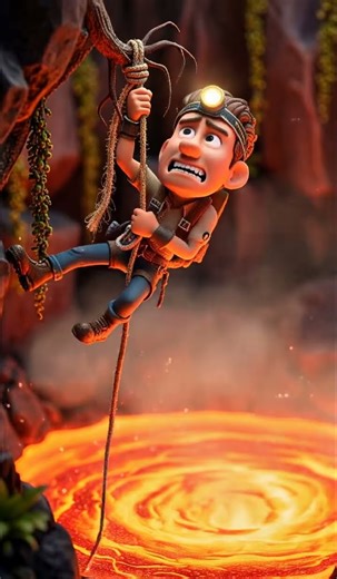 Miniature Pixar Hero's Perilous Climb: Lava View & Cliffhanger #shorts #viral #trending
