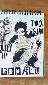 How to draw isagi two gun volley 🌚 #bluelock #isagiyoichi