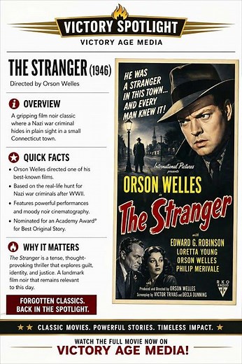 The Stranger (1946) | Orson Welles Noir Thriller | Victory Spotlight