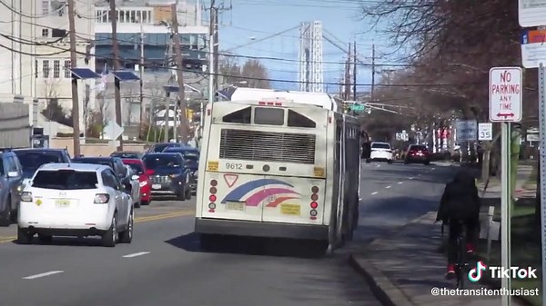 New Jersey Transit 2004 Neoplan AN459 #9612 on the 158 heading towards Fort Lee. Taken 1/2/2021. These units are all retired as of 2/27. #njt #158bus