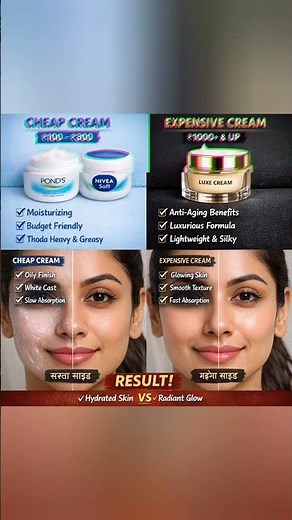 Cheap vs Expensive Cream 💸 | Real Skin Test Results 😱 Which One is Worth It?