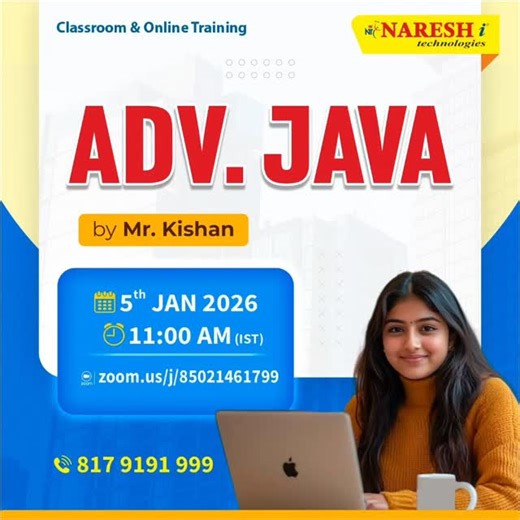 Kishan Basina on Instagram: "✍️ Enroll Now: https://t.ly/AdJava-5J 👉 ADV. JAVA @ by Mr.Kishan 📅 Date & Time : 5th January 2026 @ 11:00 AM (IST)"