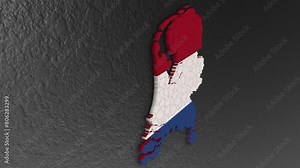 Netherlands map 3d. 3d map of Netherlands. Stock Video