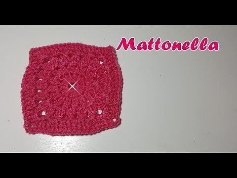 Mattonella all'uncinetto - Quadrato / mattonella per coperta - tutorial passopasso - crochet square