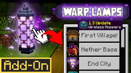 Videos about Warp Lamps v1.3 Add-On by Logdotzip | CHUNK - Minecraft Bedrock Marketplace Explorer