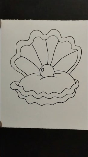 How to draw a Sea Shell with a pearl step by step #pearldrawing #art #stepbystepdrawing