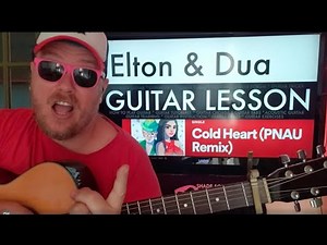 How To Play Cold Heart Guitar Elton John Dua Lipa // easy guitar tutorial beginner lesson chords