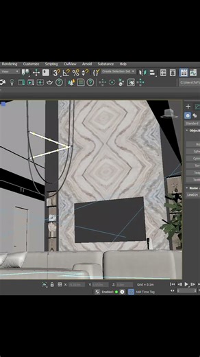 interior Design in 3ds Max | Living Room Walkthrough