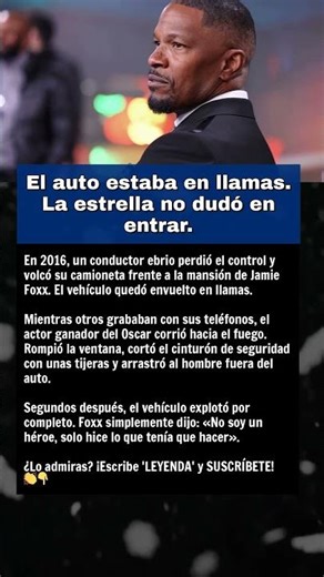 El auto estaba en llamas. La estrella no dudó en entrar.