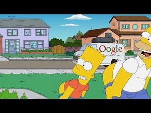 The Simpsons Homer and Bart pull a prank while filming a Street View scene.