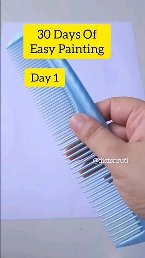 Painting With A Comb/ Easy Painting For Toddlers/ Day 1 of 30 Days Of Easy Painting