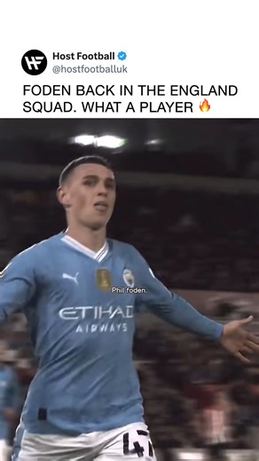 Host Football on Instagram: "Phil Foden — back where he belongs 🦁 After weeks of magic for Manchester City, it was impossible to ignore him any longer. The touch, the vision, the goals — he’s been untouchable 🔥 Now, finally, rewarded with a return to the England squad. It’s not just form — it’s maturity, consistency, and confidence all coming together. The boy from Stockport who grew up watching the Three Lions is ready to lead them 👑 Will Foden make the 2026 England World Cup final squad? ⬇️