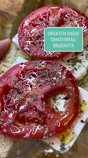 Authentic Greek Feta Cheese Tomato Bread Bruschetta Recipe