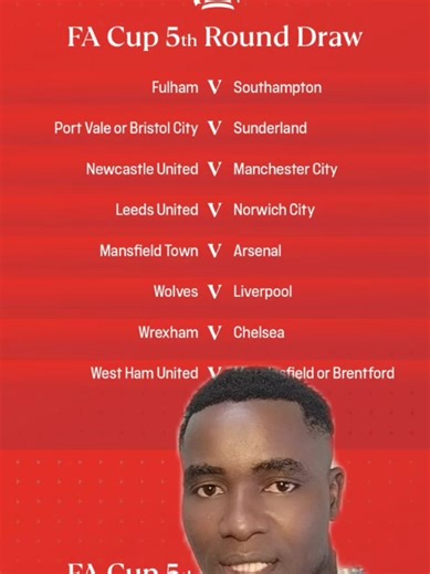 FA Cup 5th Round Draw Live: Newcastle vs Man City Again!