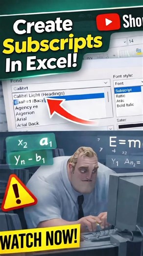 Excel Secret Trick – Subscript Ka Easy Method! 🔥🔥🔥