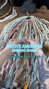 🪶 Native American inspired dreads – most people have opinions, very few have understanding. This is exactly why work like this is rarely seen. This set is handcrafted dread extensions, created with intention, research, and respect – not as a costume, not as a trend, and never for shock value. Textured bumpy dreads with lux ends, sculptural braids and fishtail braids, carefully decorated with meaning. A lightweight dread extension set with soft brushable curls at the ends, balanced for comfort, 