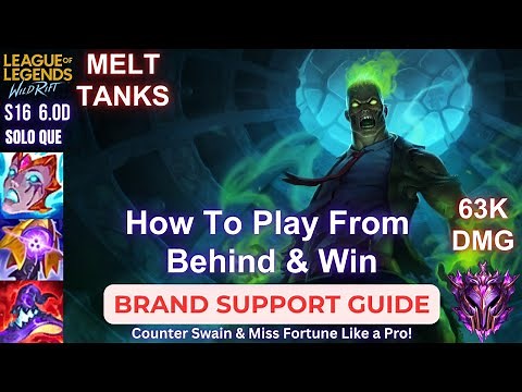 Wild Rift Brand Support Guide - How To Play From Behind and Win - Build, Runes, Gameplay Tips