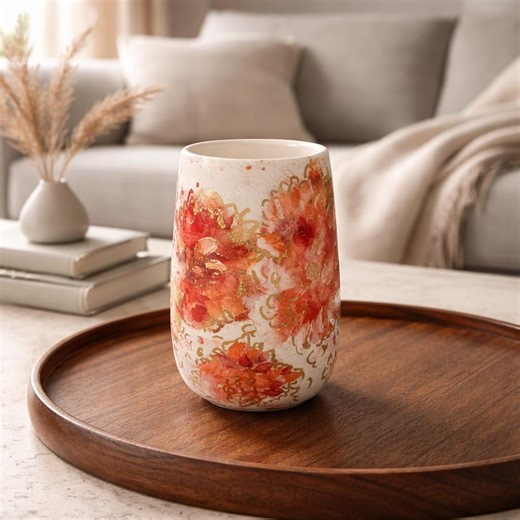 Hand-painted Ceramic Vase - Etsy