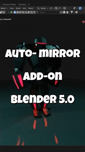 Blender Auto Mirror: Model Characters 10x Faster#blenderbeginner #blender #3dmodeling