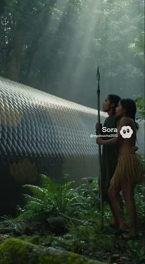 World biggest snake in the Amazon rain forest (ai)