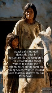 Apache girls trained in riding and weapons, ready to help defend their people when danger came. #ApacheHistory #IndigenousWomen #FrontierSkills | History Vault