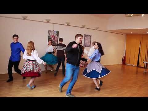 Square dance lessons: basic figures [ Promenade, Allemande left, Single file promenade]