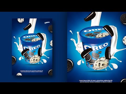 Oreo Ice cream Poster Design | Photoshop Tutorials