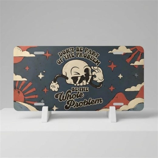 Funny Skull License Plate, Retro Car Decor, Adult Humor Gift - Etsy